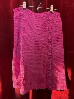Papillon Fuchsia Crochet Midi Skirt